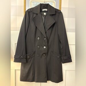 White House Black Market Black Trench Coat